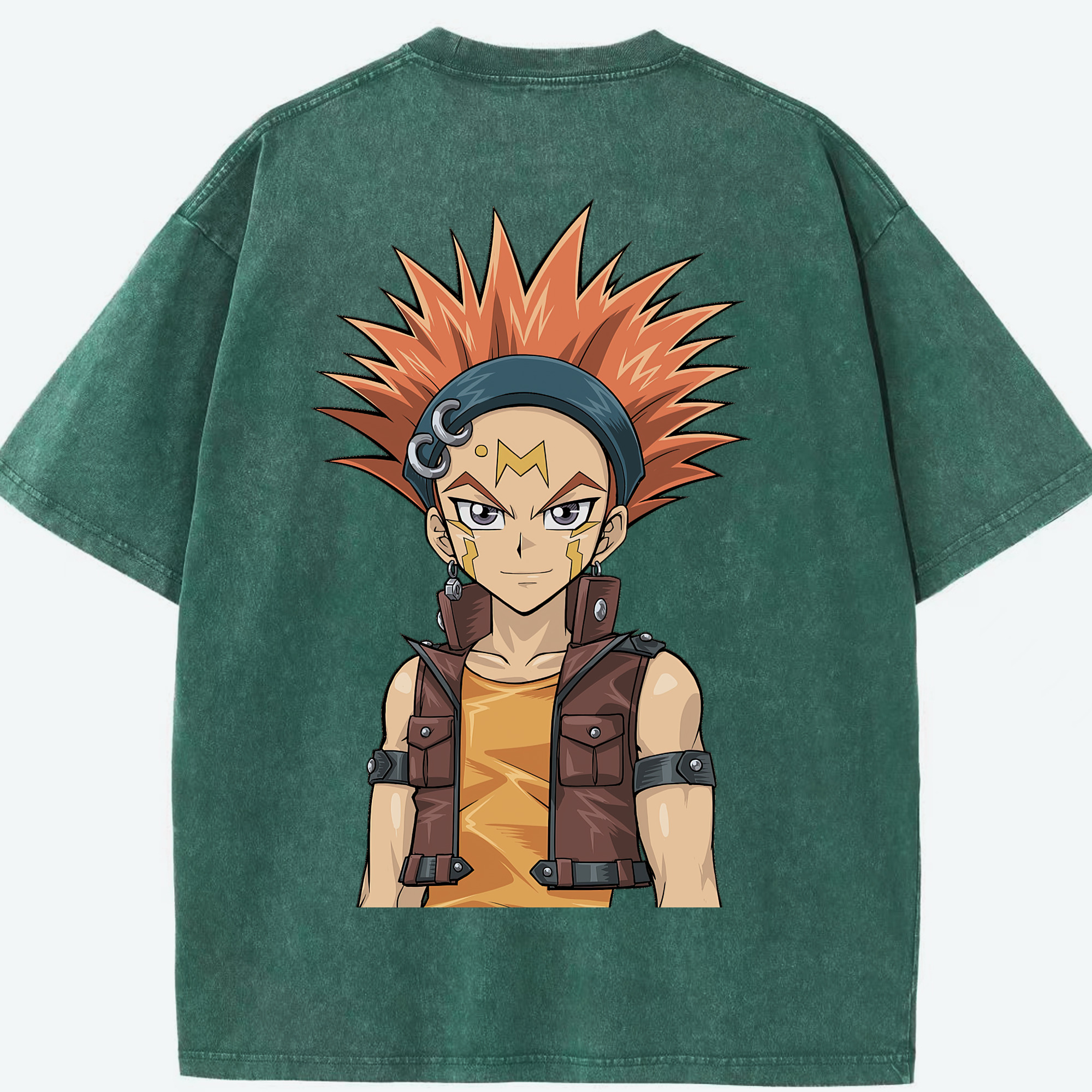（画像用） 遊☆戯☆王 Yu-Gi-Oh! 綿100% ヴィンテージ風 半袖Tシャツ（背面プリント）
